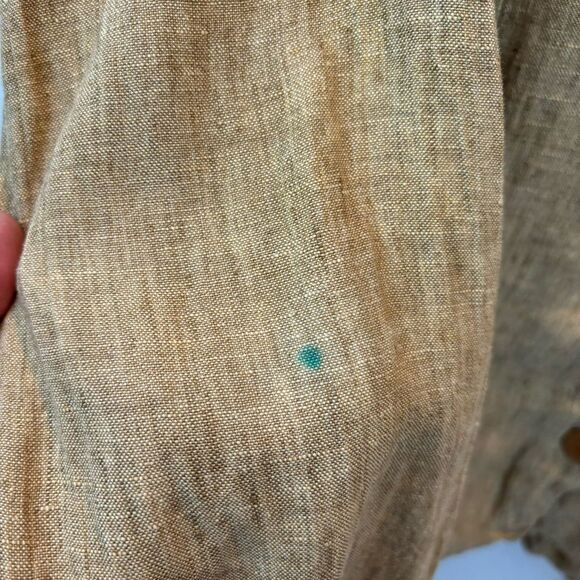 Ladies Flax Linen Button‎ Down Shirt Jacket Size Large Tan Color - Picture 10 of 13